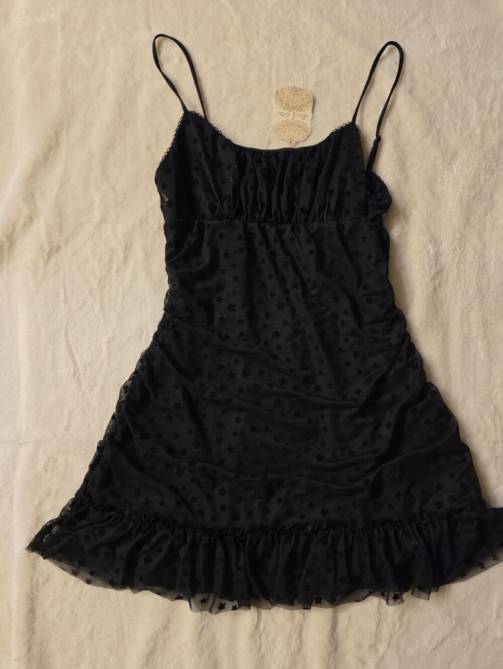 NWT Altar'd State Women's Black Dress with velvet stars large size